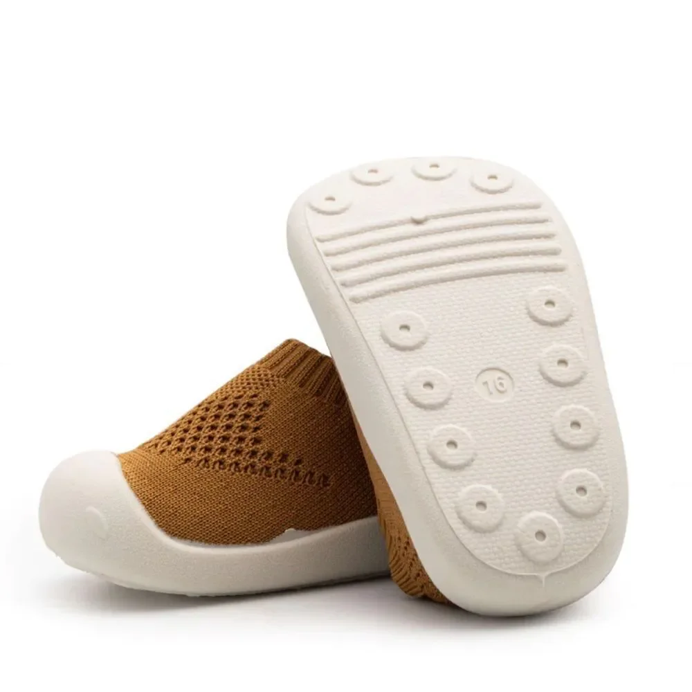 2 Tiny Feet Mauve‎ Knitted Breathable Non-Slip Baby Shoe-Socks ,15 US 6-12 Mths